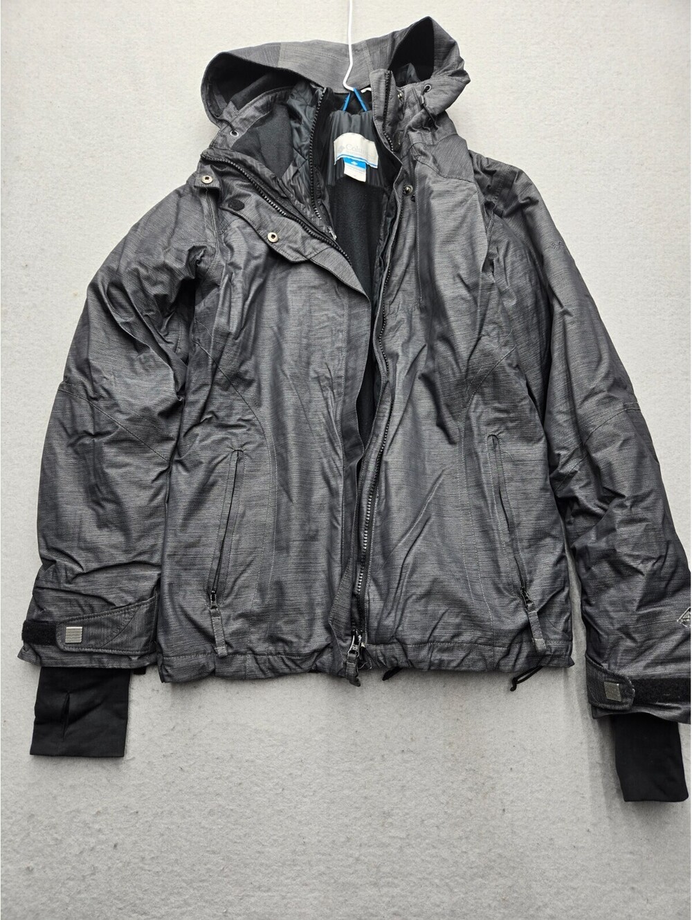 Columbia Women's Coat Medium Gray Parka Insulated Hooded Ventilation Lined